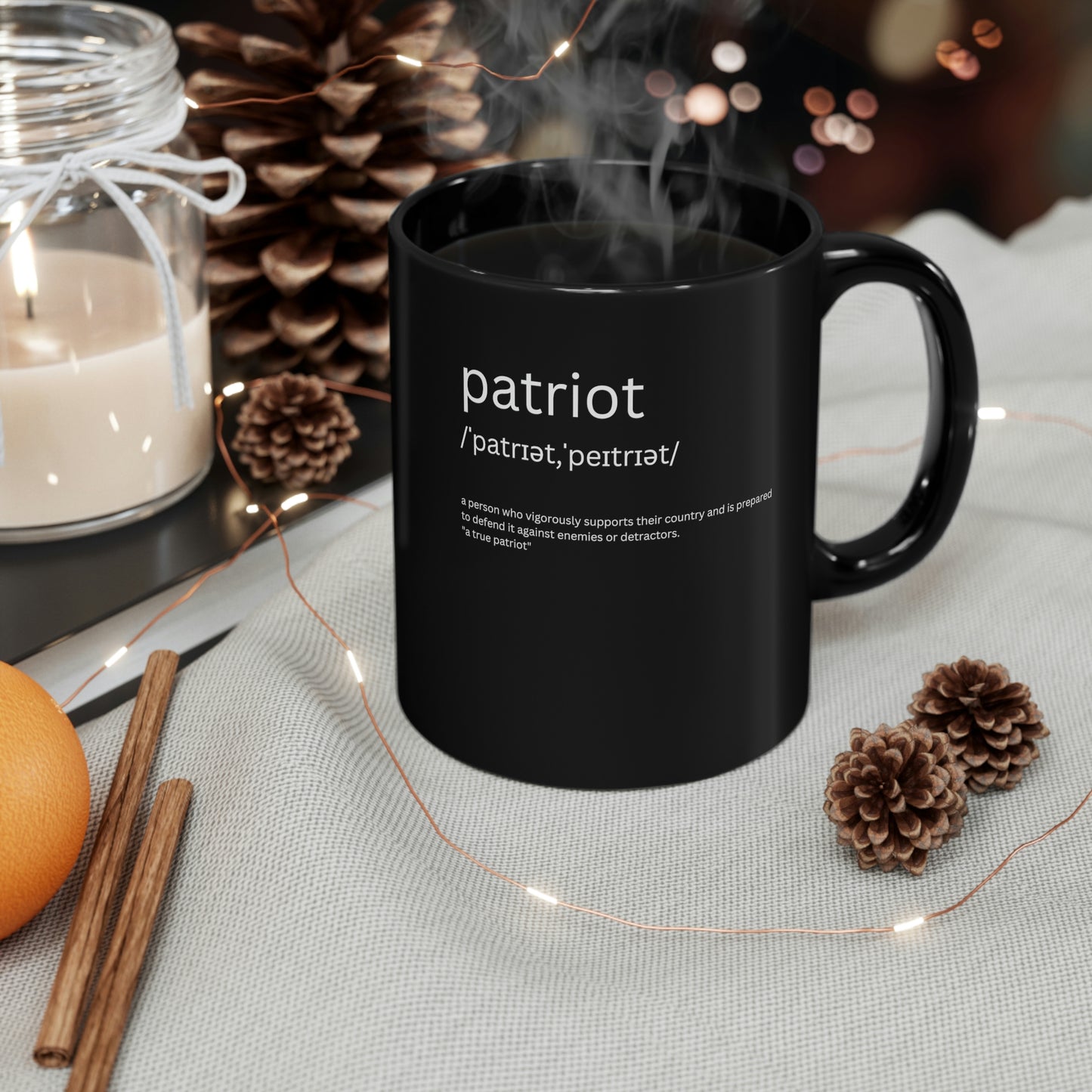 'Patriot' 11oz Black Mug