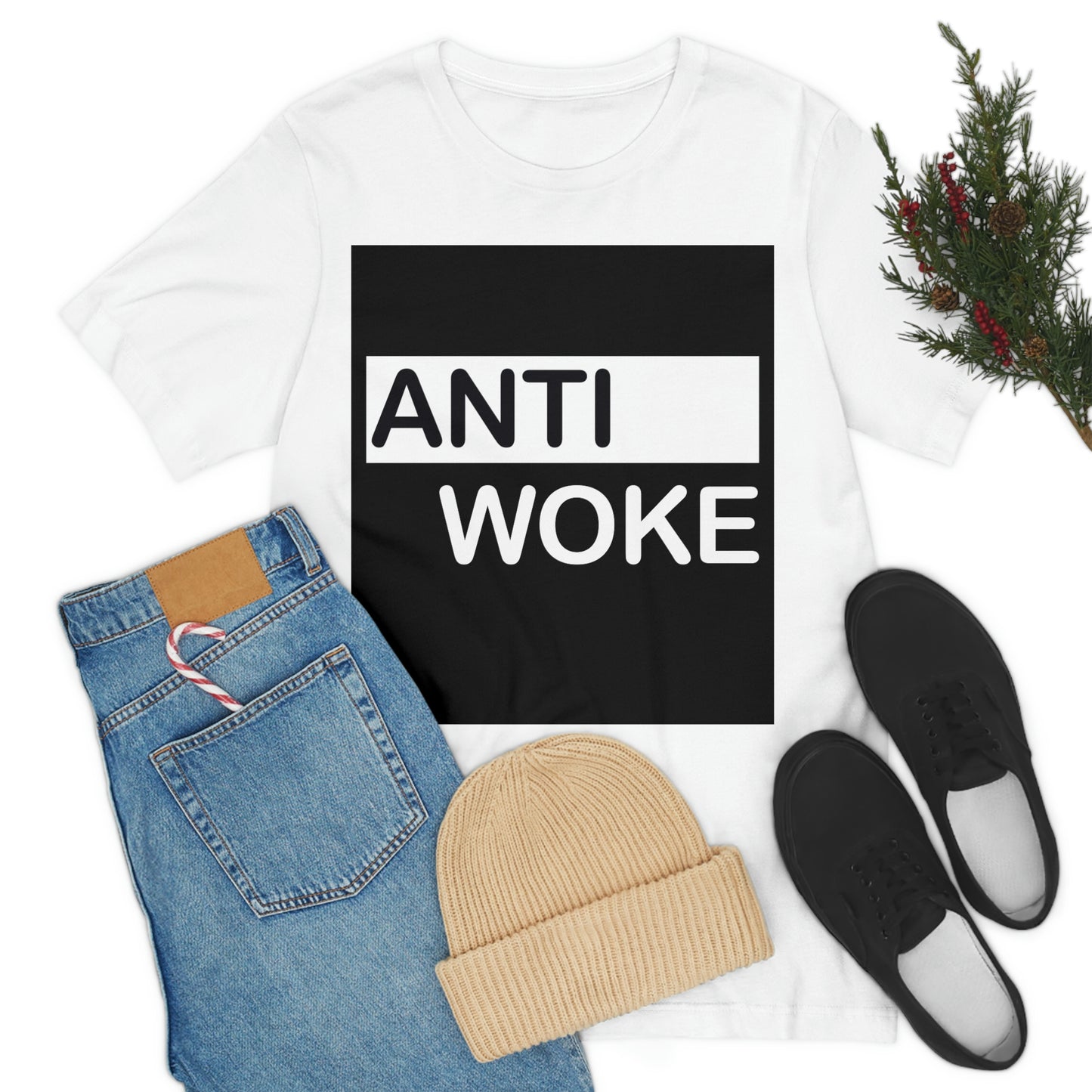 'Anti Woke' Unisex Jersey Short Sleeve Tee