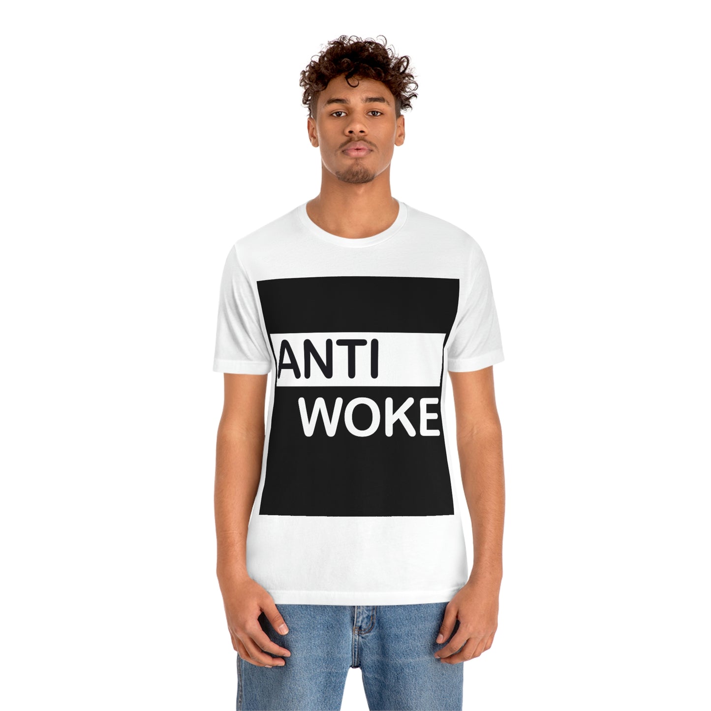 'Anti Woke' Unisex Jersey Short Sleeve Tee